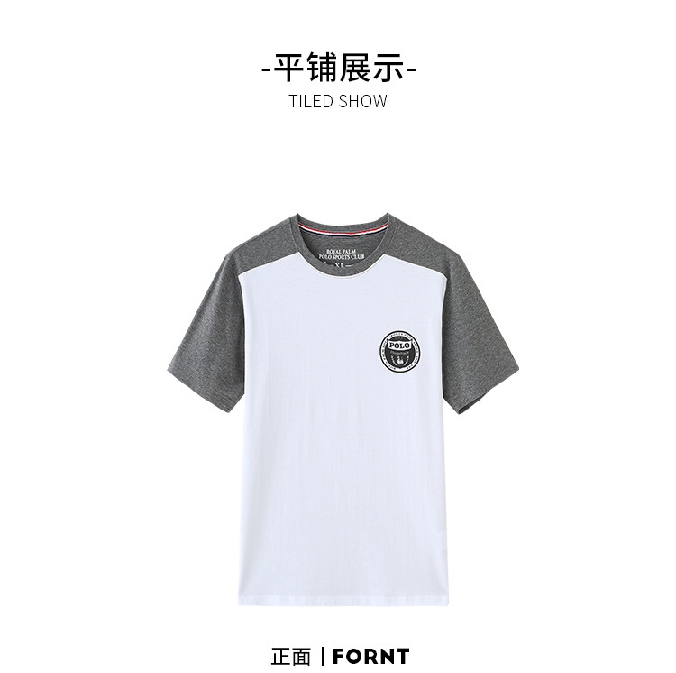 Royal Palm Polo Sports Club男夏季拼接短袖上衣印花圆领T恤13928304