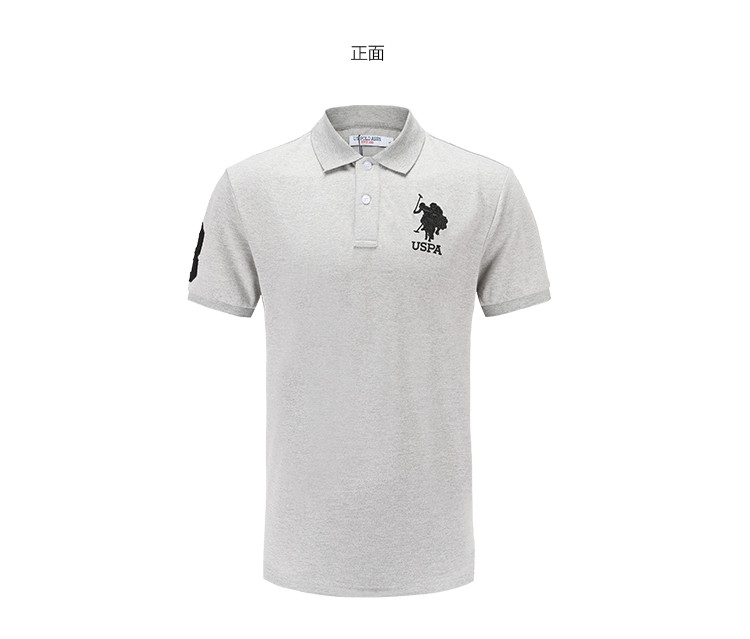 U.S.POLO ASSN.美国马球协会夏季短袖T恤双绣花男士短POLO ATXMC-24825