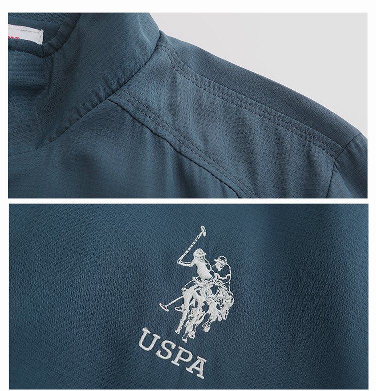 U.S.POLO ASSN.美国马球协会男士19年秋季薄款外套拉链立领上衣男士夹克J341819