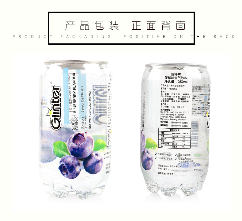 Ginter运得饮料蓝莓味350ml*6