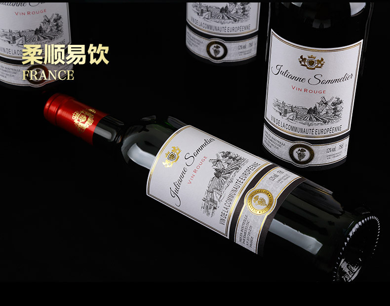 【买一箱送一箱】法国原瓶进口红酒 歌瑞安侍酒师干红葡萄酒750ml*12瓶 赠开酒器*1