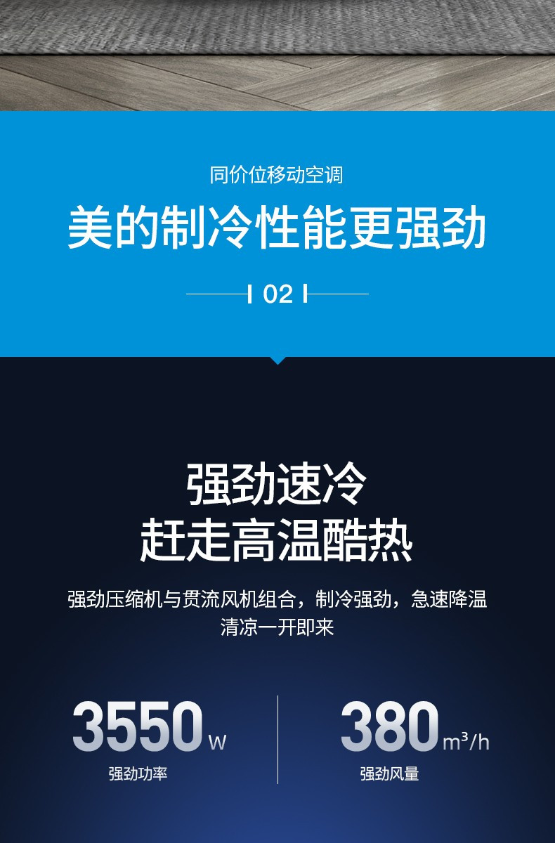 美的（Midea）移动空调大1匹单冷低噪音免安装便携一体机家用厨房空调 KY-35/N1Y-PD3