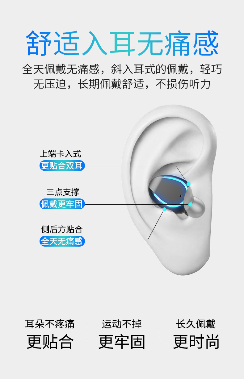 夏新/AMOI 夏新F9-5带电量显示数显触摸无线5.0双耳蓝牙耳机迷你型跨境私模tws