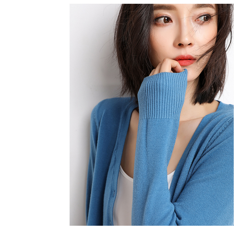 2019秋季新款女装韩版短款时尚针织开衫毛衣女纯色百搭气质外套
