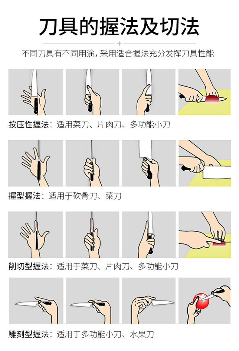 OOU！菜刀家用厨房不锈钢锋利切片肉厨师专用刀具套装女士黑刀