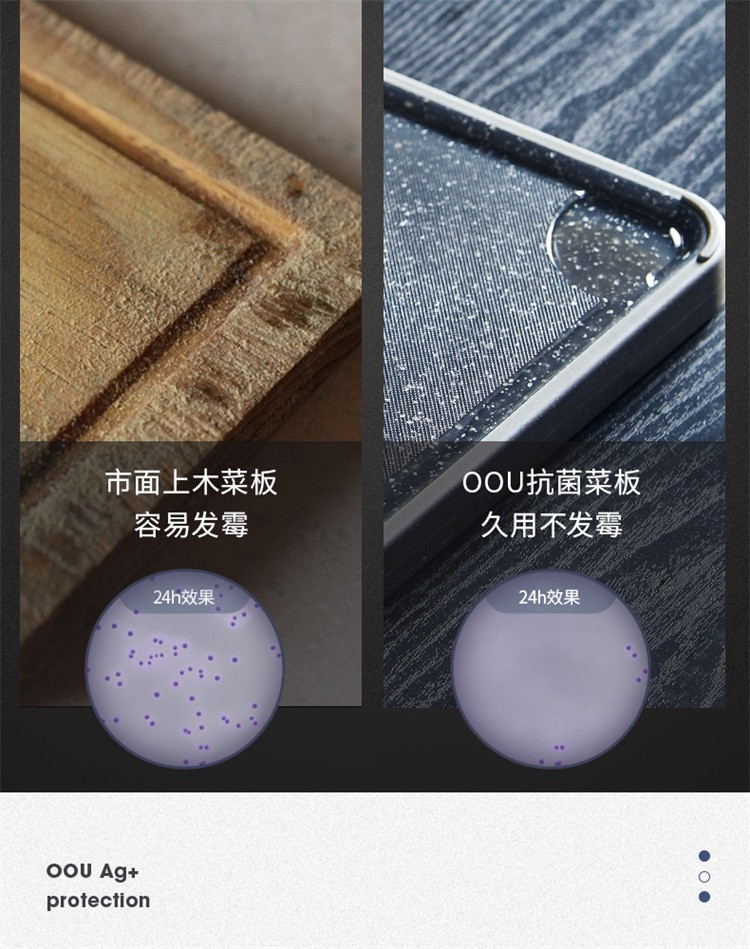 【领券立减10元】OOU！ 菜板抗菌防霉塑料砧板家用辅食案板切水果占板沥水多功能厨房