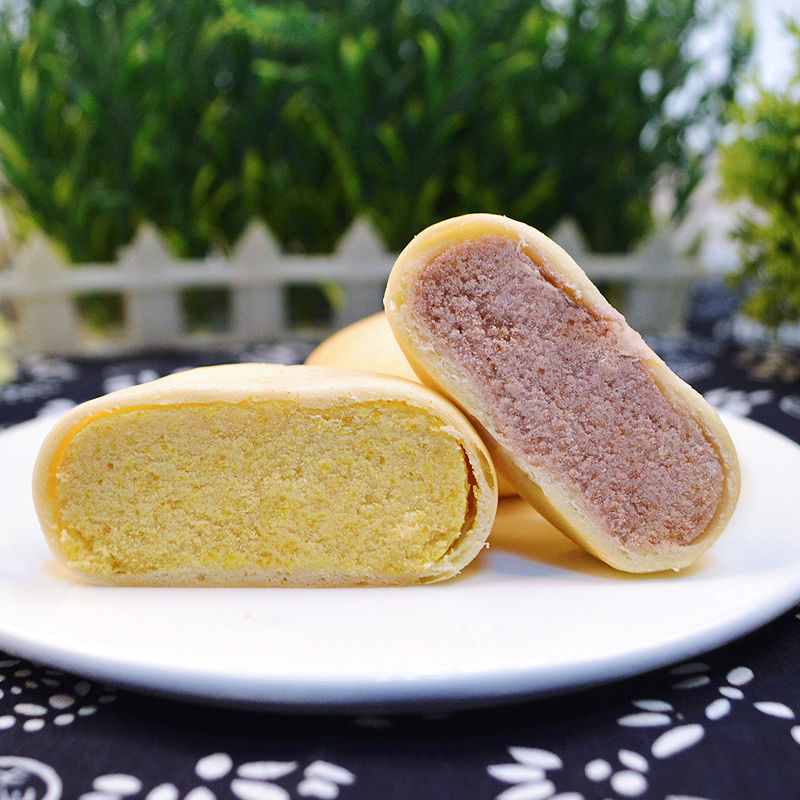 龍莆興绿豆饼板栗饼香芋饼紫薯饼独立包装馅饼零食面包500g