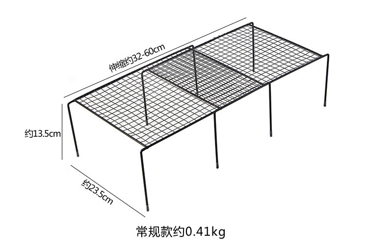 可伸缩铁艺厨房分层置物架橱柜碗碟架厨具沥水收纳架家用隔层架子