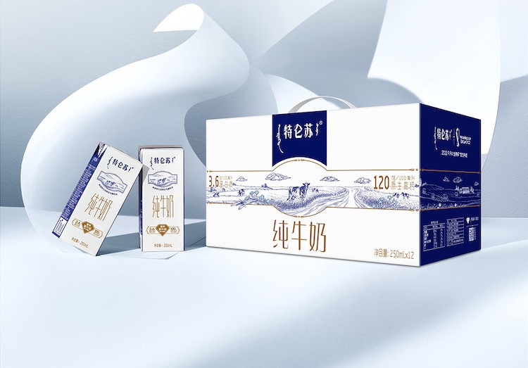 特仑苏 纯牛奶苗条装250ml×12盒