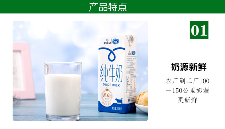 新希望（new hope） 苗条砖营养早餐纯牛奶250ml*10盒 新鲜日期