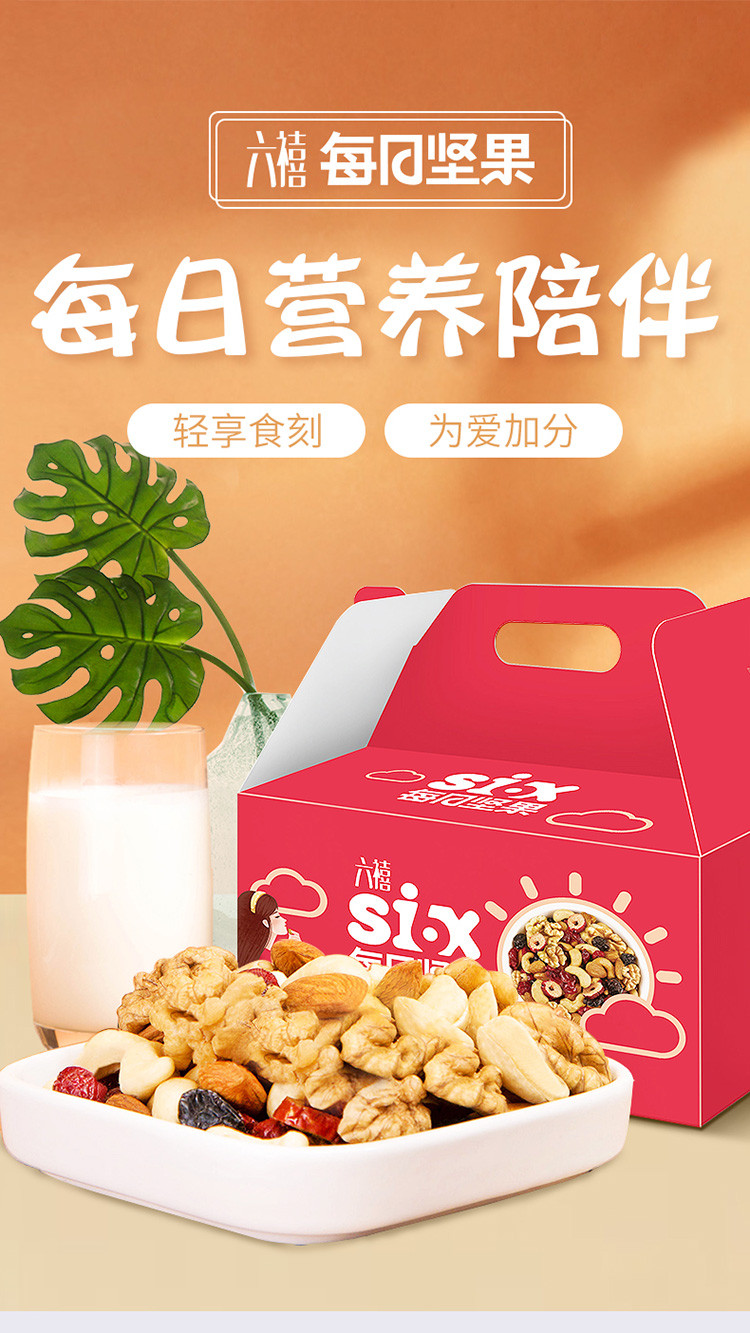 洽洽六禧系列混合每日坚果600g（30日装）恰恰果仁果干零食大礼包休闲食品