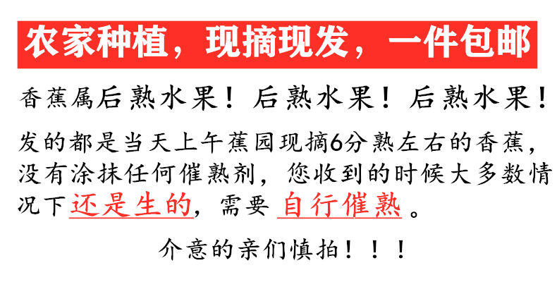 【10斤29.9】【无催熟剂】自然熟高山甜香蕉新鲜水果应季非小米蕉带箱10/5斤