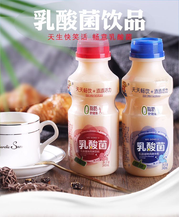 【12瓶】牛奶乳酸菌饮品340ml*12瓶酸奶饮料益生菌早餐牛奶整箱批发