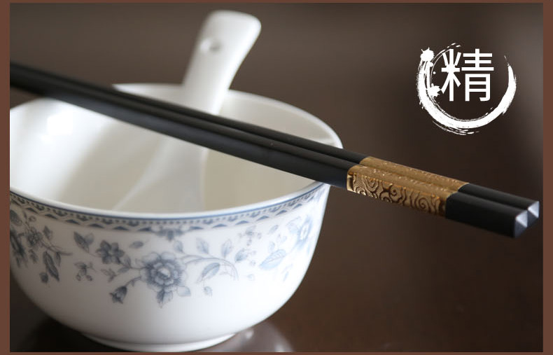 张小泉金筷合金筷子金属压花创意套装日式筷十双礼品装包邮