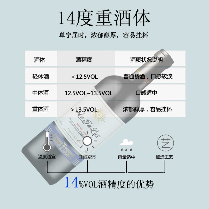 法国进口稀有14度干红葡萄酒送礼红酒整箱6瓶装 宴请聚会餐酒