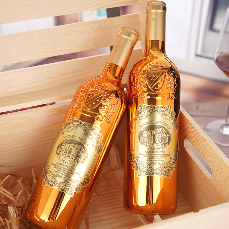 法国红酒13.5度鎏金雕花干红葡萄酒750mlx2支6支多规格礼盒装整箱