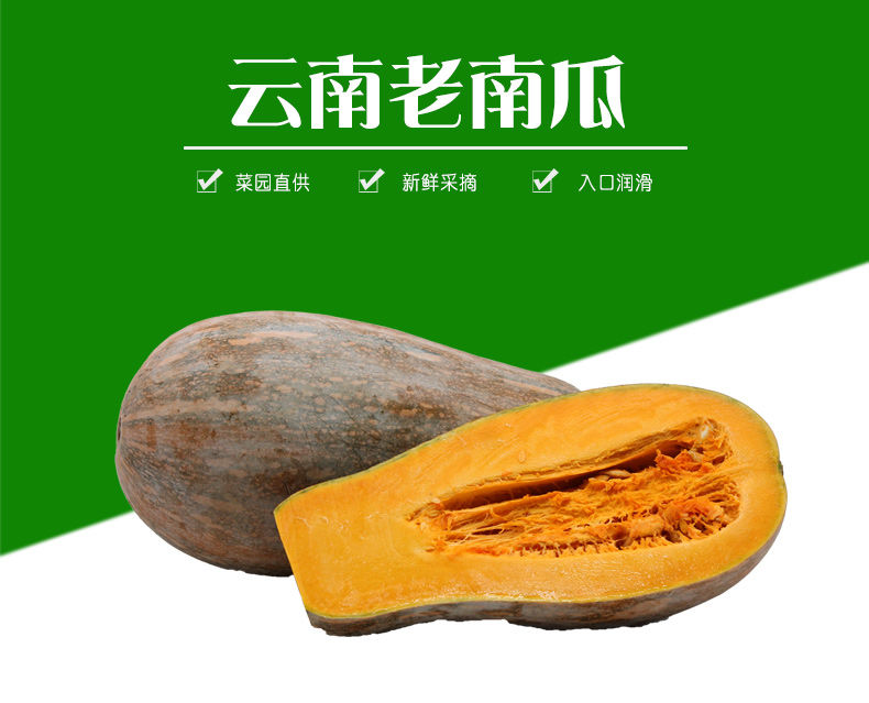 2019新鲜黄南瓜宝宝辅食农家粉糯老南瓜老品种长南瓜包邮