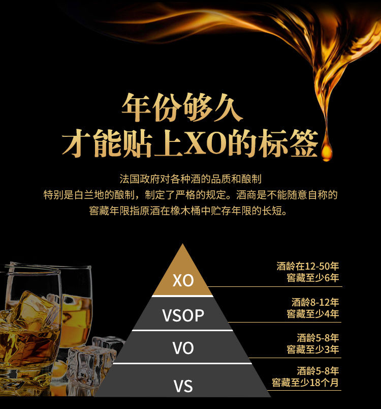 【送酒杯】洋酒组合xo白兰地正品威士忌VSOP鸡尾酒酒水多规格可选