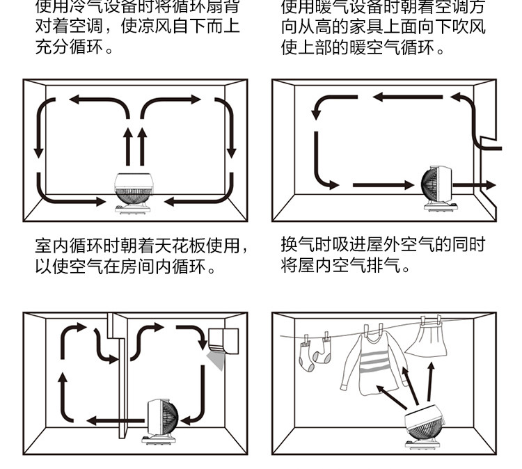 亚摩斯/AMOS 家用静音台式遥控对流空气循环扇摇头涡轮电风扇AS-FM08C