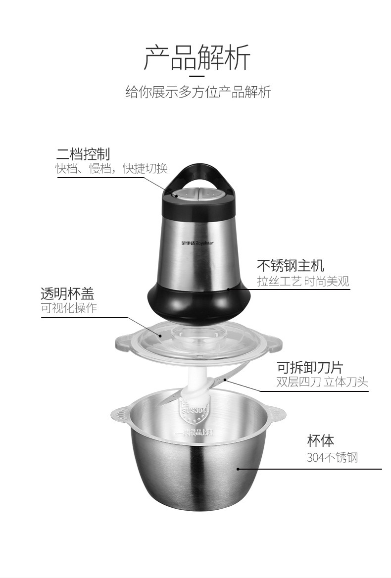 荣事达/Royalstar 绞肉机料理机家用碎肉机
