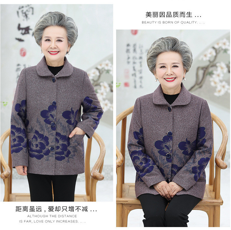 中老年人女装60-70岁奶奶装春秋薄外套老人衣服妈妈装上衣外衣