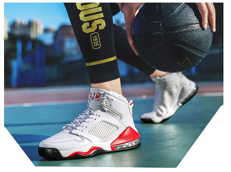 新款男鞋高帮气垫篮球鞋透气耐磨球鞋学生休闲运动鞋战靴