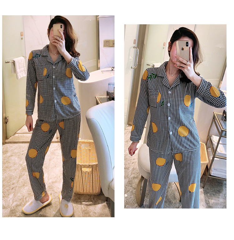 睡衣女春秋长袖开衫女士睡衣夏季休闲加大码月子服甜美家居服套装