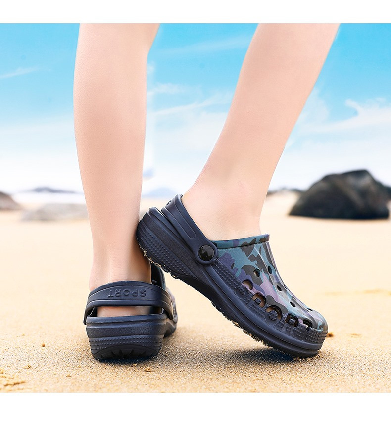 蓝猫 儿童沙滩鞋时尚外穿夏季新款软底拖鞋中大童凉鞋45大码亲子包头洞洞鞋子