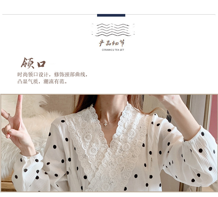 启言 纯棉月子服春夏薄款产妇睡衣3月份产后孕期哺乳仙美和服孕妇波点