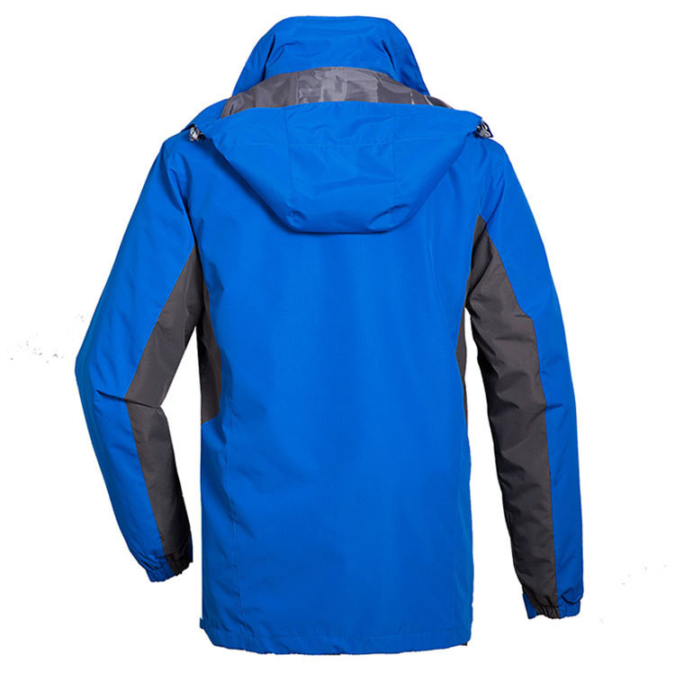 启言 新款户外登山滑雪运动服两件套男加绒保暖外套三合一冲锋衣工作服