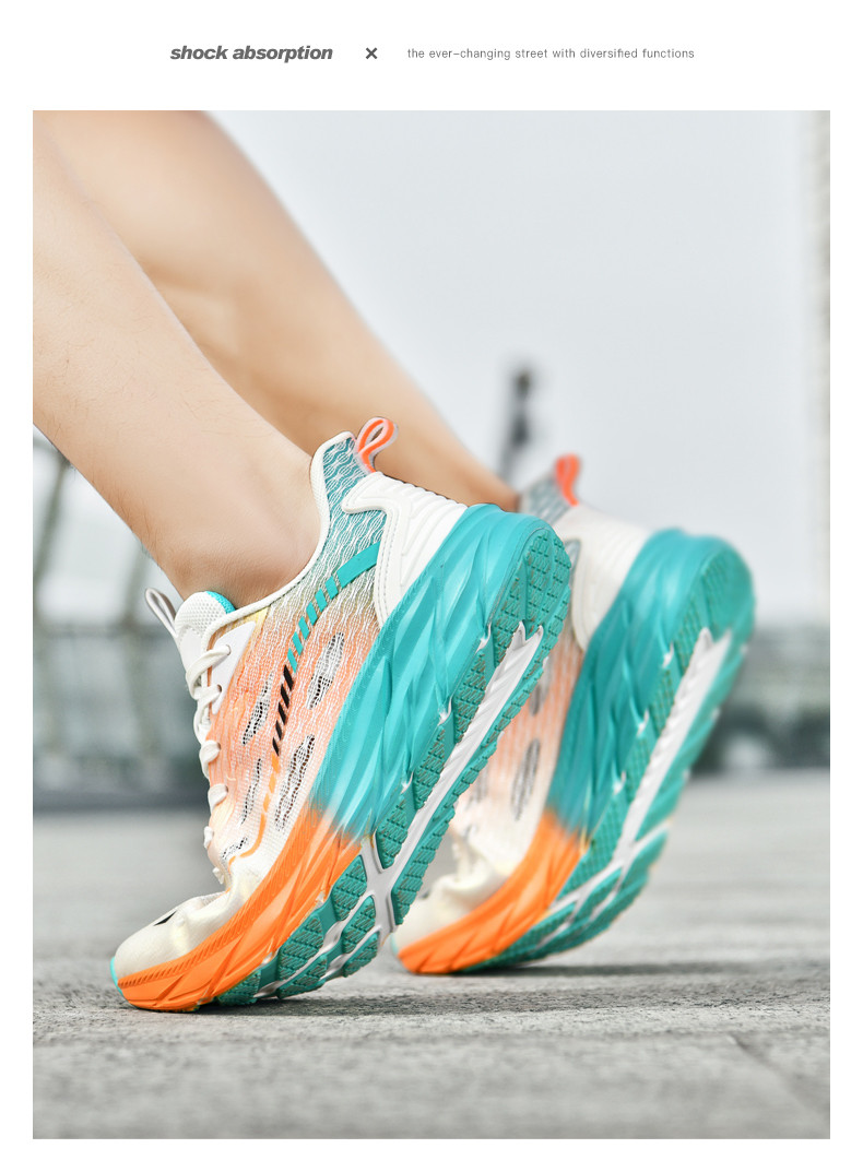 启言 中考体育考试专用鞋超轻便软底跑步鞋男女新款支撑缓震透气运动鞋