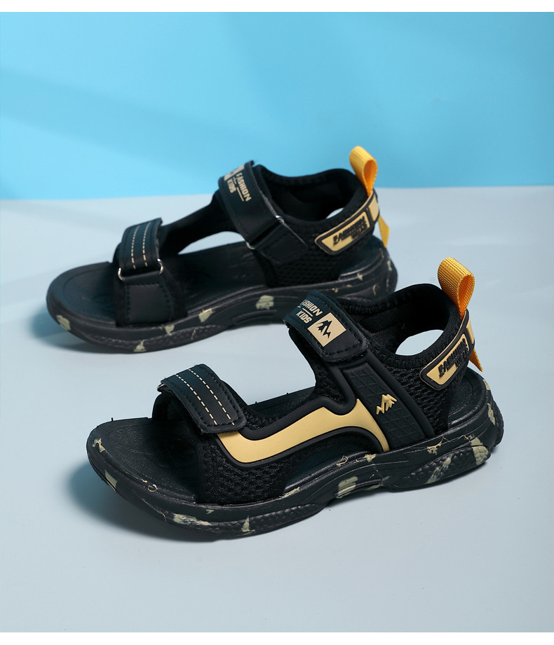 启言 儿童凉鞋新款夏季男童软底防滑中大童韩版外穿透气运动沙滩鞋