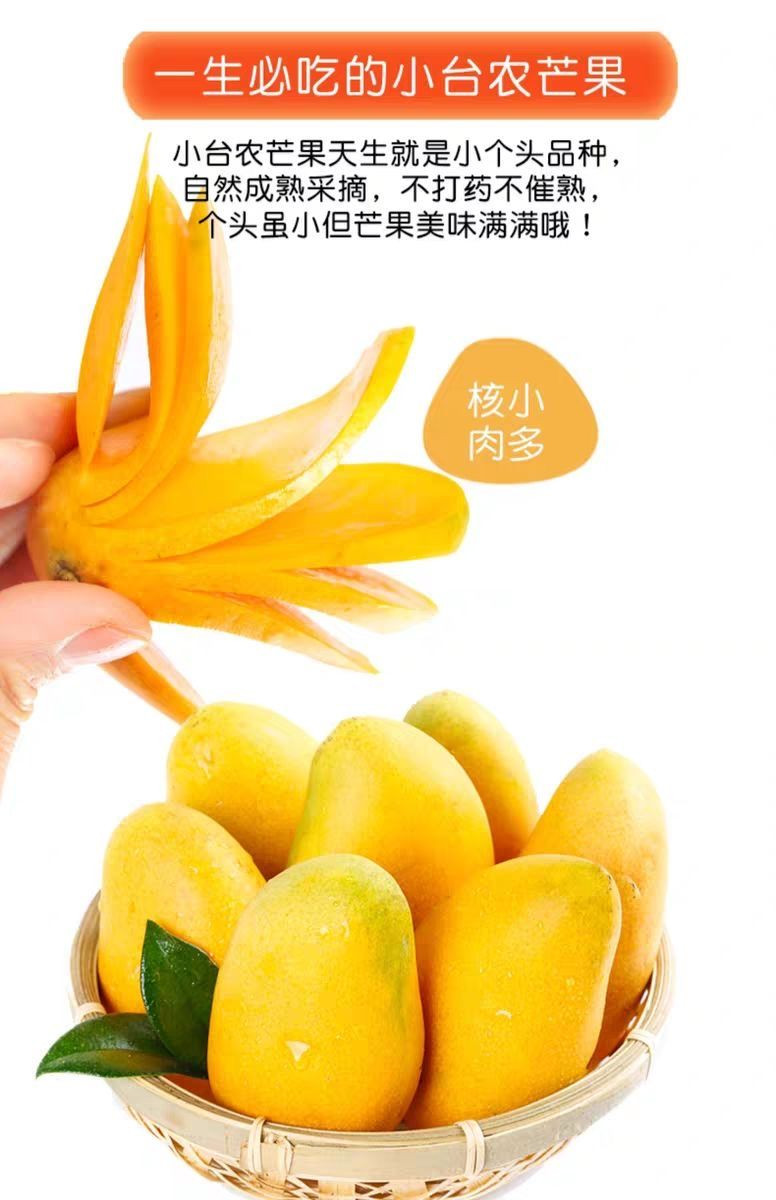 保证新鲜好吃-【精品】海南小台农芒果新鲜水果小台芒小芒果整箱批发3/5/10斤