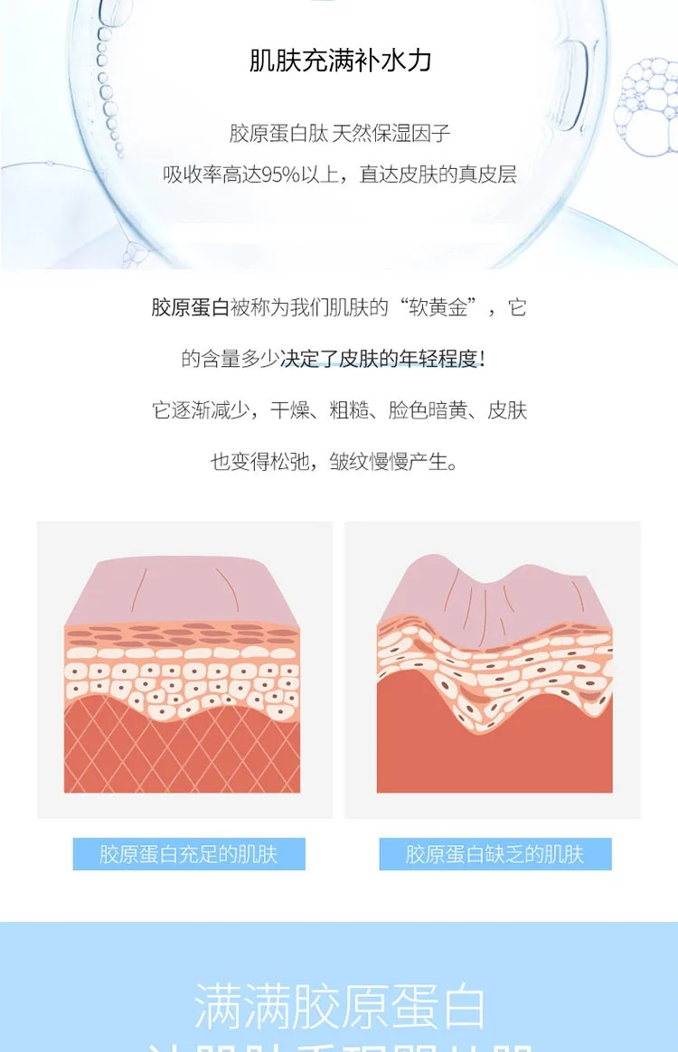 海藻玻尿酸胶原蛋白面膜 抗皱紧致男女通用透明美白补水保湿淡斑