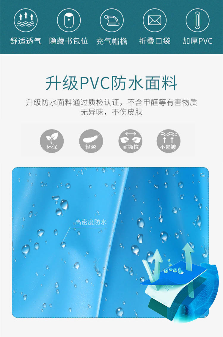 儿童雨衣雨披带书包位小学生幼儿园男女小孩雨具卡通雨披雨衣套装