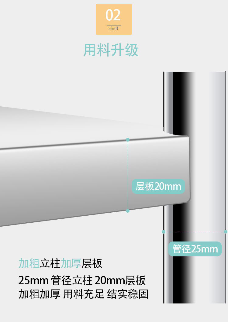 加厚不锈钢厨房置物架落地多层收纳架家用微波炉烤箱锅架储物架子