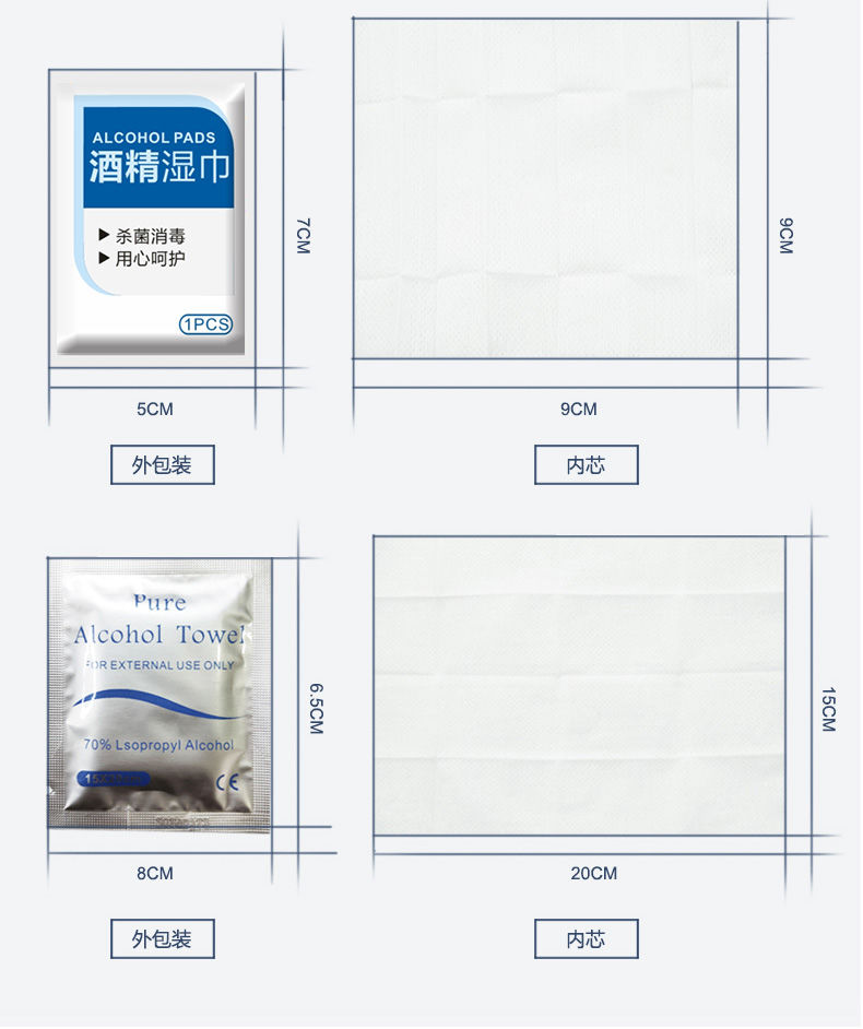 【官方正品】麦里75%酒精棉片一次性手机清洁伤口消毒纸灭菌湿巾