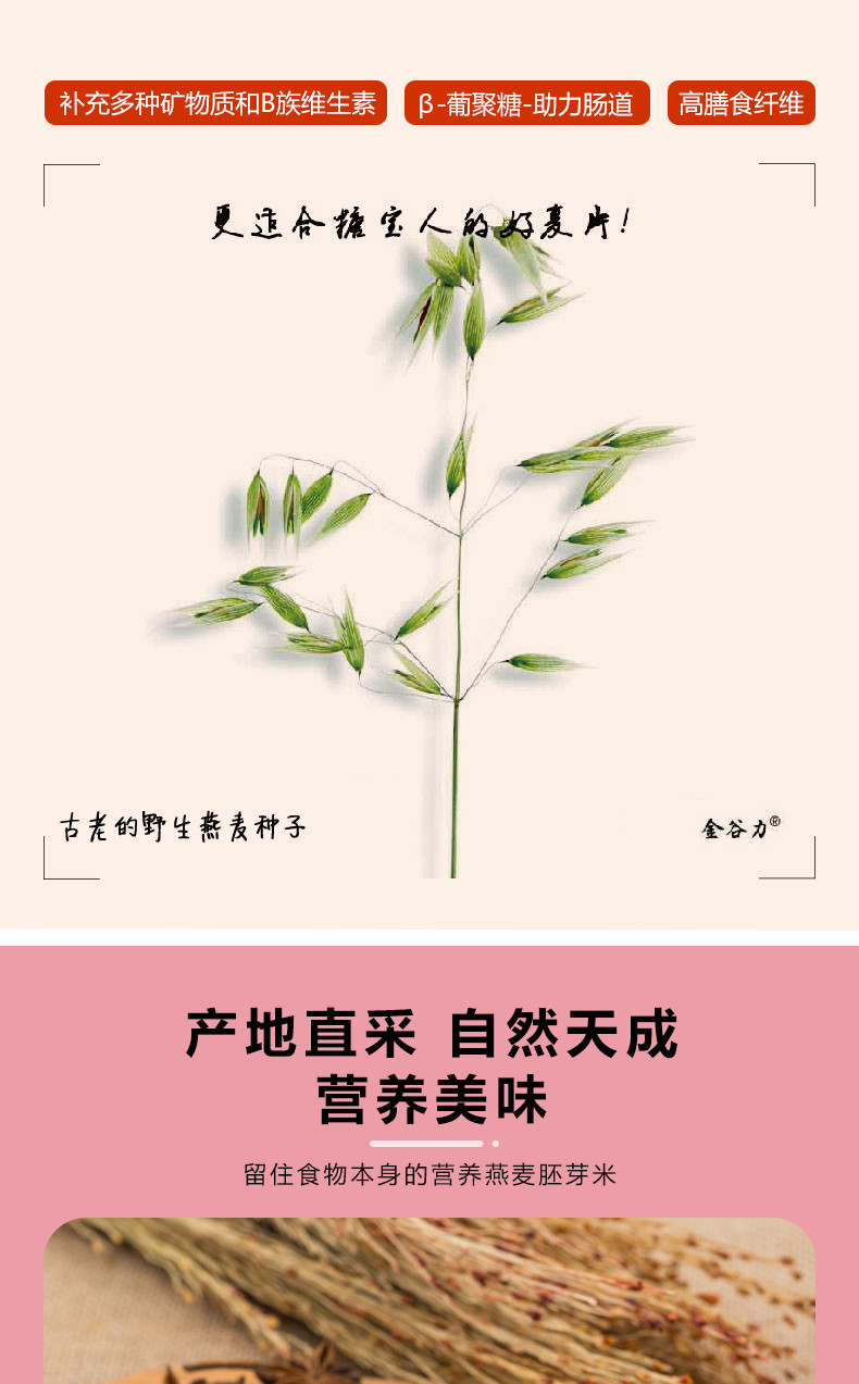 金谷力皮燕麦胚芽米1kg/瓶