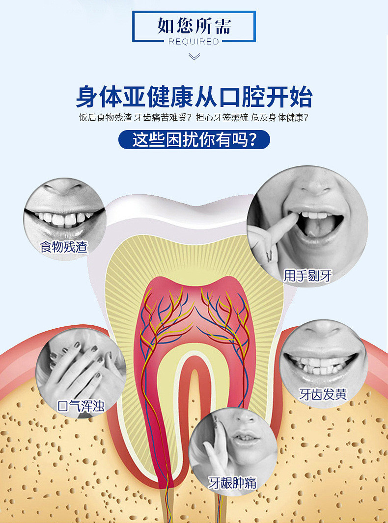 健齿先锋 牙线超细剔牙线签家庭装一次性防滑牙线棒300支