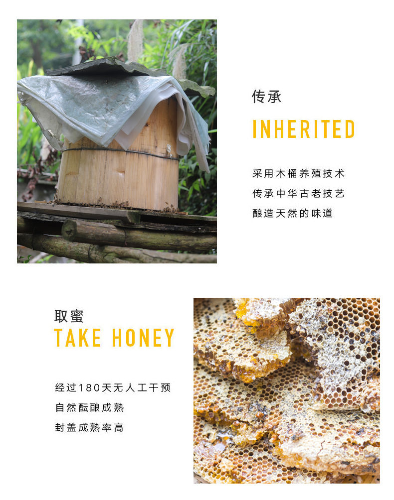 嚼着吃的蜂蜜蜂巢蜜1000g天然蜂蜜正品加巢蜜纯净土蜂蜜蜂窝蜜