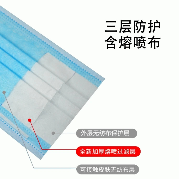 大牛哥 一次性口罩10只装三层熔喷加厚口罩防护口罩