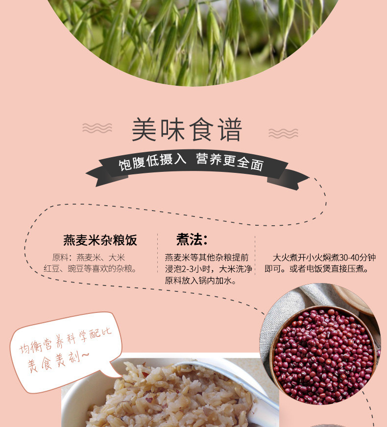 荷馨四季 东北燕麦米【邮政快递】500g*3包 杂粮价值高