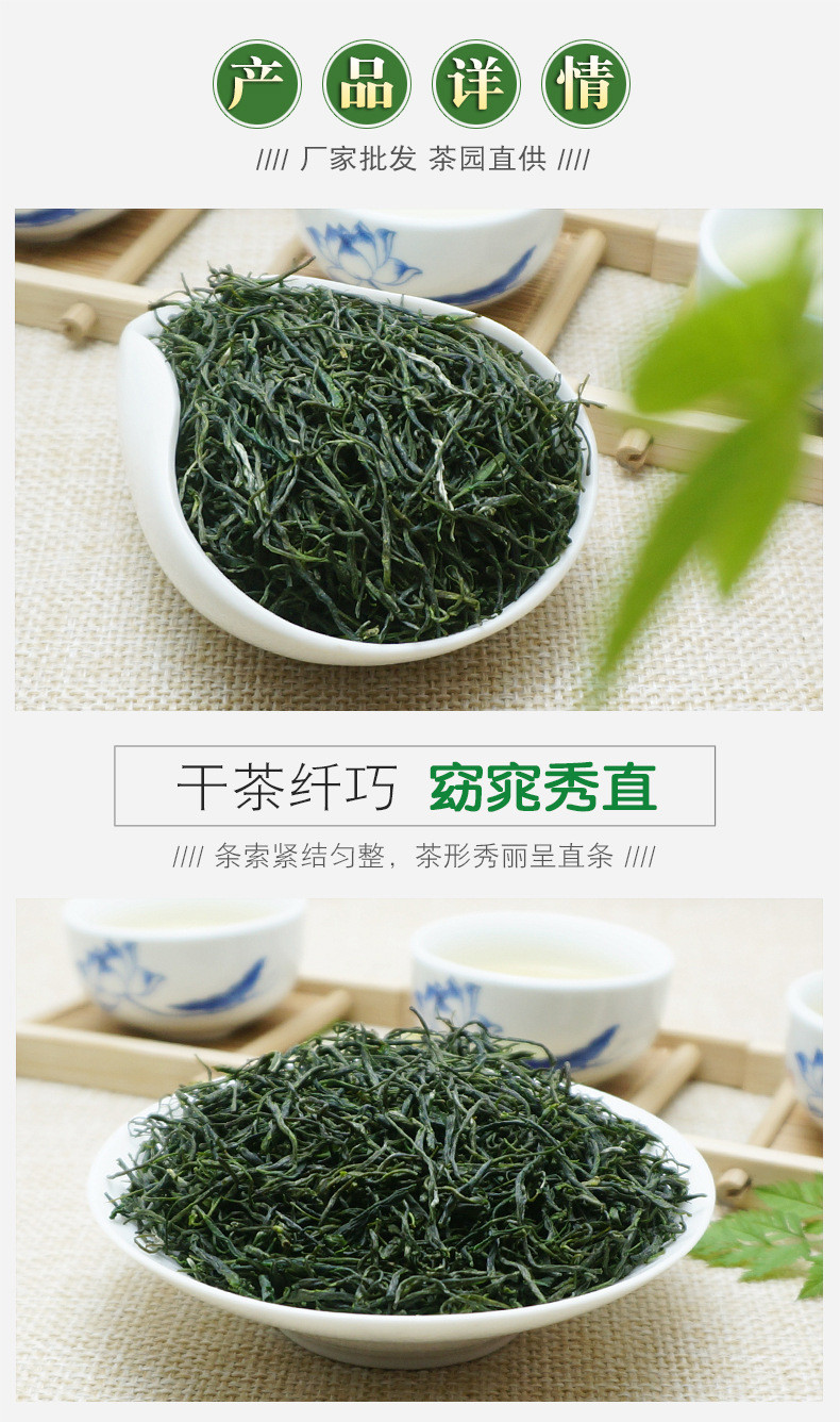 天王  新茶直条毛尖茶500g 明前云雾绿茶