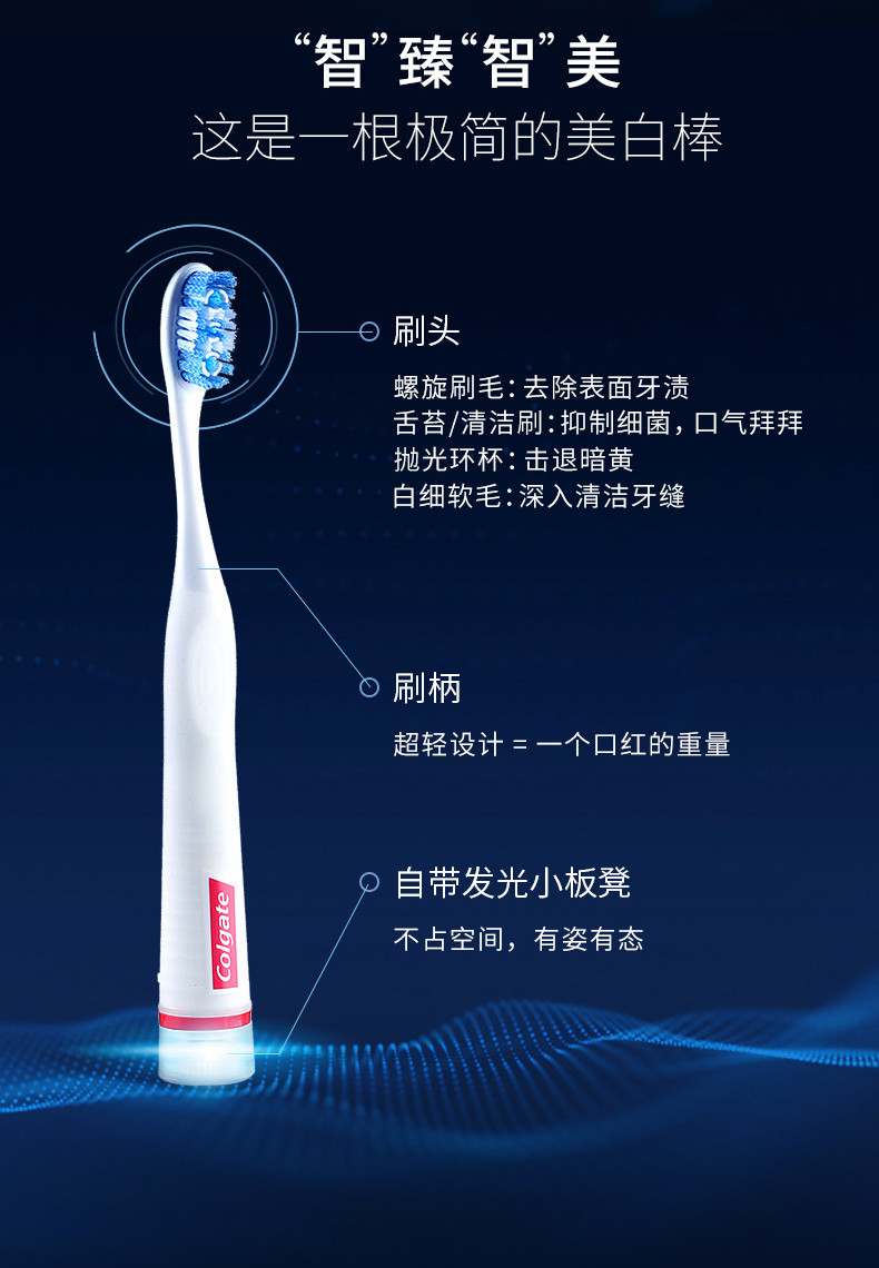 高露洁/Colgate 电动牙刷3D声波洁齿ProClinical B150/苹果版E1充电式超声波