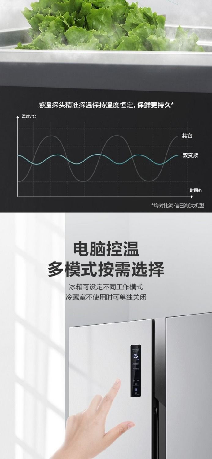 海信/Hisense BCD-579WFK1DPUT 对开双门式电冰箱节能变频风冷无霜智能家用