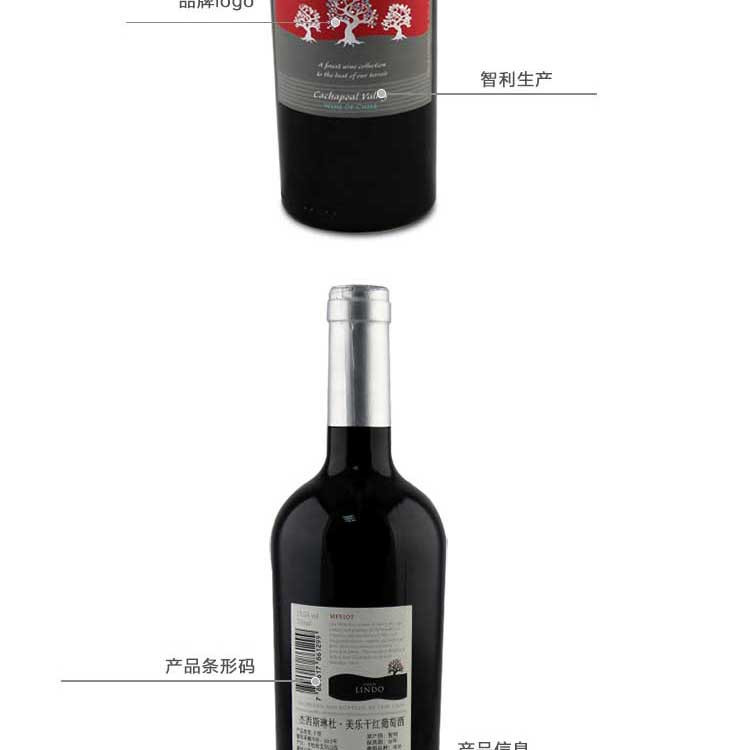 【智利原瓶进口】杰西斯·美乐干红葡萄酒 750ml*1