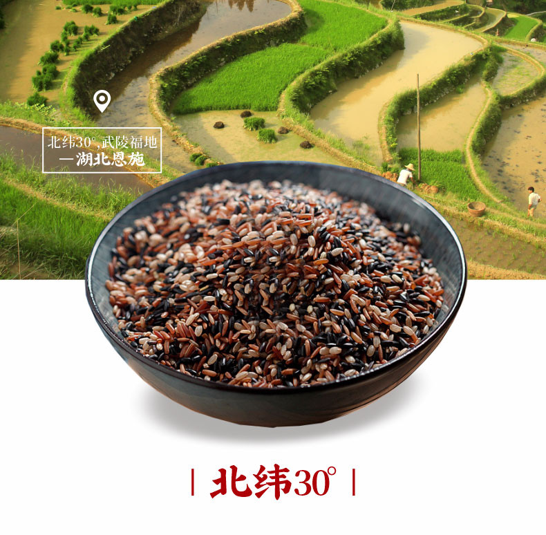 恩施高山五谷杂粮三色糙米粥350g*3袋