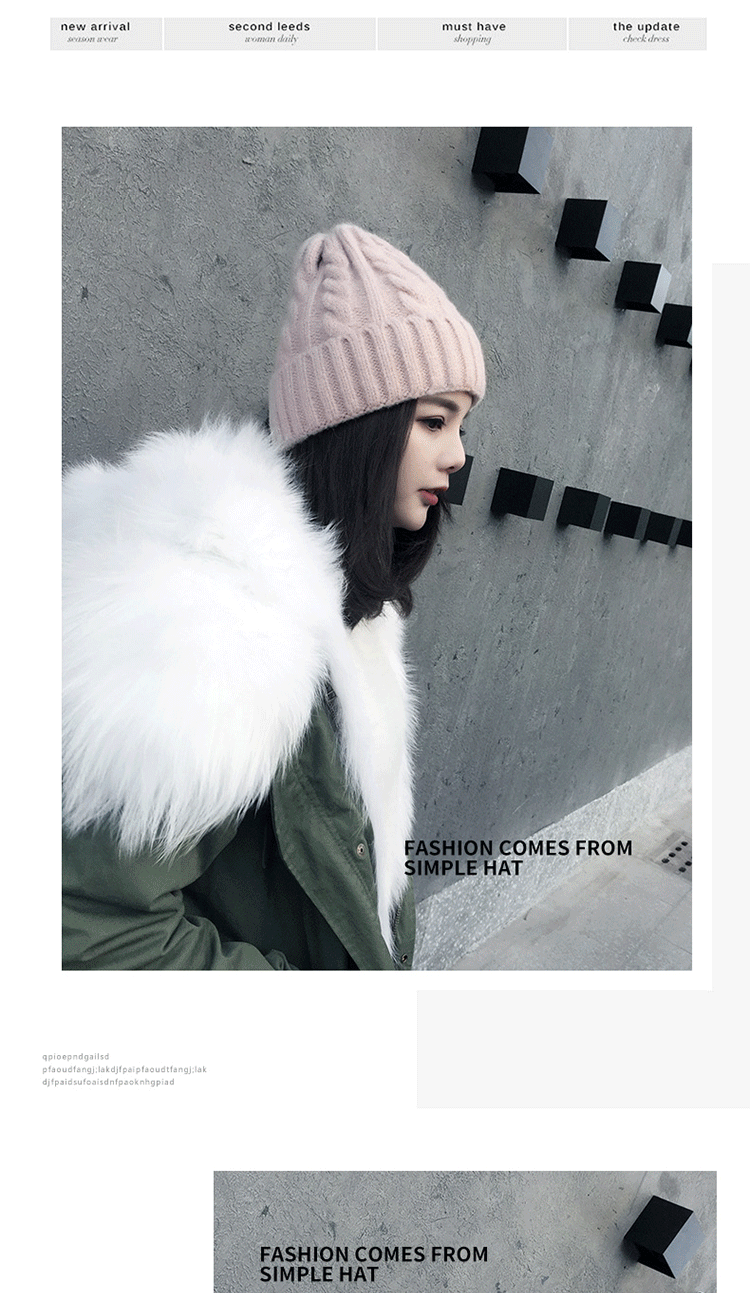帽子女冬季新款时尚ins毛线帽子女韩版学生针织帽百搭可爱加厚