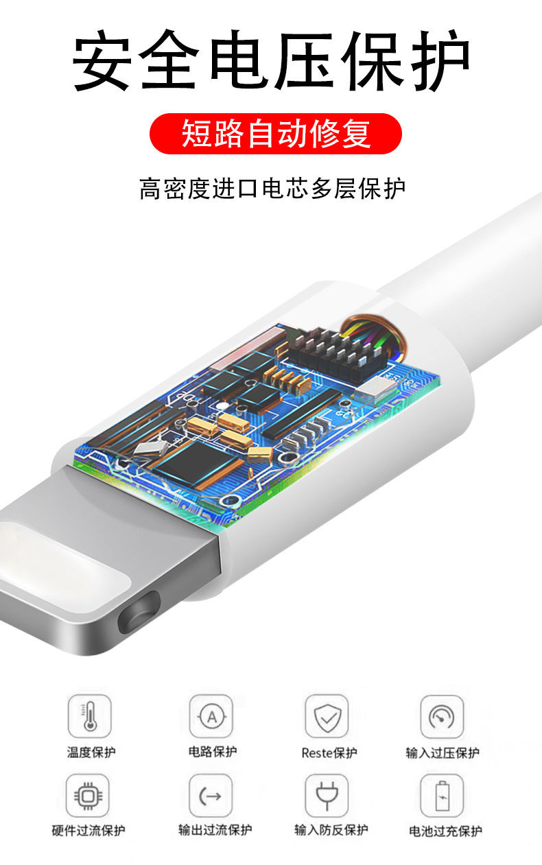 【Apple】苹果数据线原封7/6s/8plus加长快充xr/11iPhonexs充电线通用