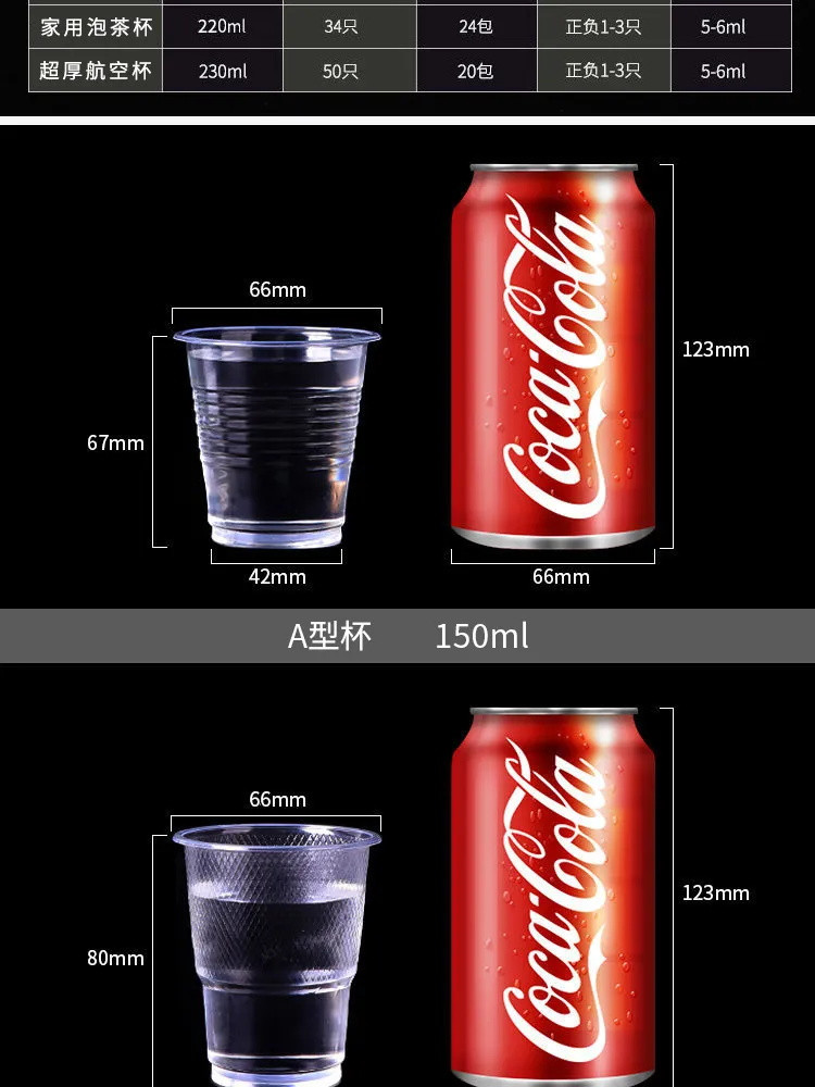 【小编推荐】一次性杯子塑料杯加厚航空杯透明塑胶家用口杯水杯整箱批发包邮1000只